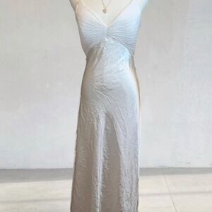 Vintage Y2K Nina Ferré White Satin Bias Cut Slip Dress size 8